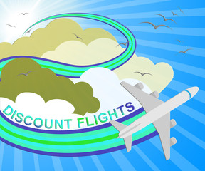 Discount Flights Represents Flight Sale 3d Illustration