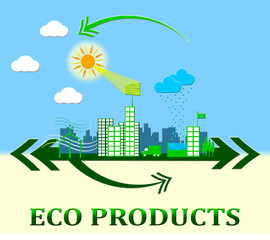 Eco Products Meaning Green Goods 3d Illustration