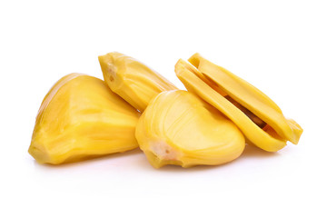 ripe jackfruit isolated on white background