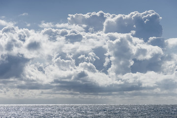 Stormy clouds at sea.