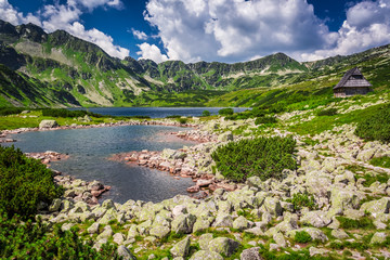 Naklejka na ściany i meble Crystal clear lake in the mountains, Poland, Europe