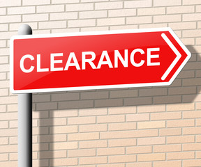 Clearance Sign Indicates Promotional And Offers 3d Illustration