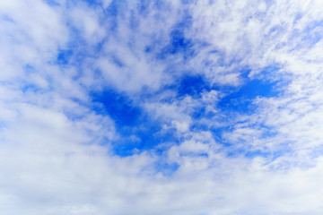 Beautiful white clouds and blue sky background