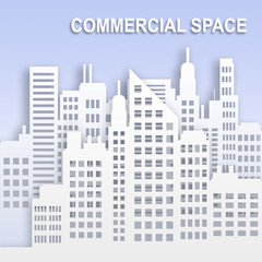 Commercial Space Represents Office Property Buildings 3d Illustration