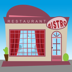 Restaurant Bistro Showing Gourment Food 3d Illustration