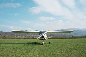 Light aircraft on the airfield