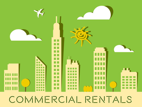 Commercial Rentals Represents Real Estate Buildings 3d Illustration