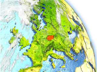 Czech republic on model of Earth