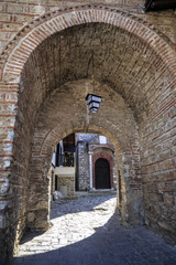 Fototapeta na wymiar Entrance of Church Holy Mary Perybleptos and St. Demetrius os Salonica in Ohrid