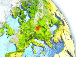 Slovakia on model of Earth