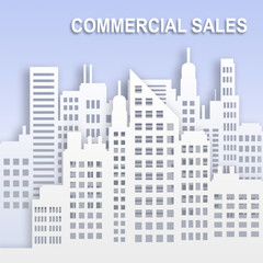 Commercial Sales Represents Office Property Buildings 3d Illustration