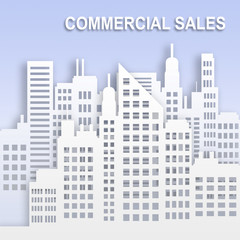 Commercial Sales Represents Office Property Buildings 3d Illustration