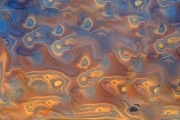 Abstract composition in blue, yellow and brown colors. Abstraction, texture, background