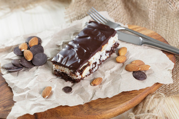 cake on old wooden background