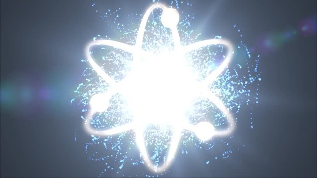 Many particles. Atomic particles. The motion of particles in space