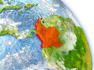 Colombia on model of Earth