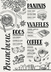 Menu restaurant, food template.