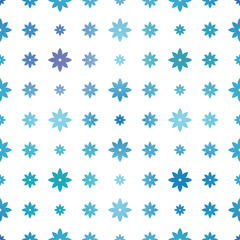 Seamless blue and white floral background. Vector illustration.
