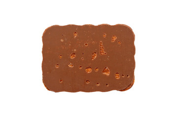 Chocolate cookies delicious close-up, isolated