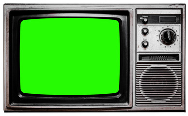 Vintage TV Screen Clipping path no Background
