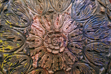 Bronze carving detail