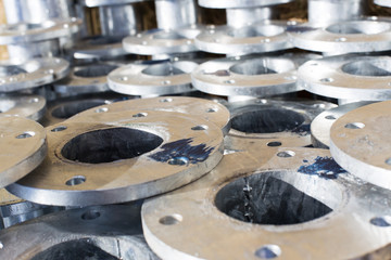 Manufactured pivot pipes close-up