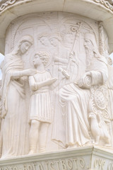 Marble carving and relief detail