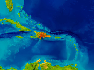 Dominican Republic on physical map