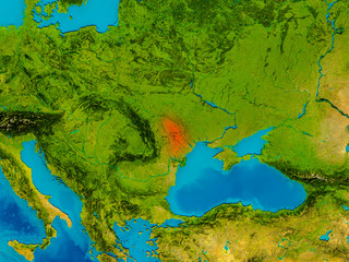 Fototapeta na wymiar Moldova on physical map
