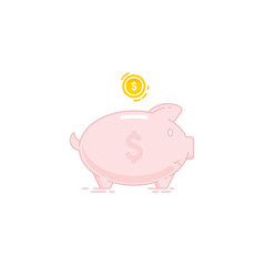 Piggy bank icon. Vector illustration on white background