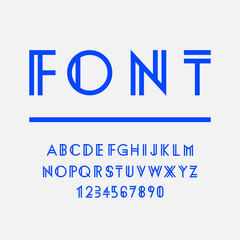 Geometric font, alphabet. Vector illustration