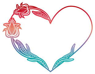 Fototapeta premium Heart shaped frame with gradient fill. 