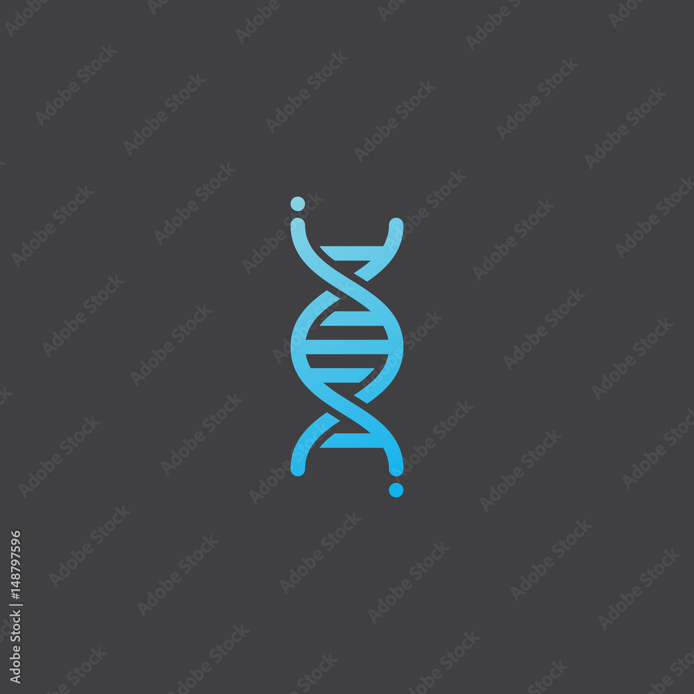 Wall mural dna icon, genetic sign, vector illustration