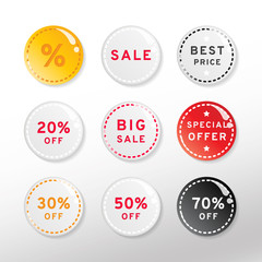 Set of sale stickers, buttons, vector illustration 