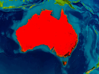 Australia on physical map