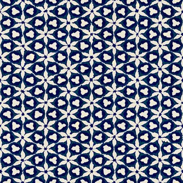 Native batik seamless watercolor artistic boho style colorful square pattern.