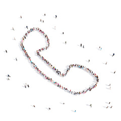 People walking in phone