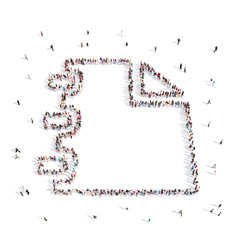 People walking in paper