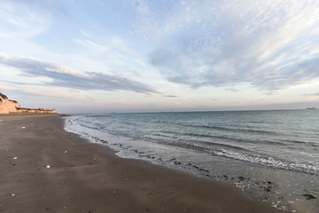 White chalky cliffs at Botany Bay in Kent, UK.