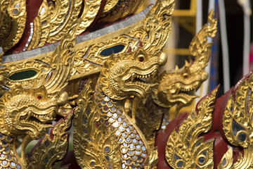 Naga , Dungeons & Dragon , Golden sculpture in Asia. 
