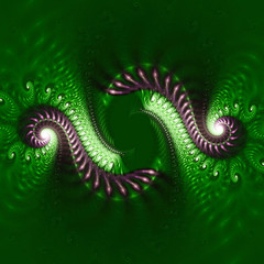 Exotic pattern with curls. 3D surreal illustration. Sacred geometry. Mysterious psychedelic relaxation pattern. Fractal abstract texture. Digital artwork graphic astrology magic