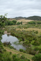 Fototapeta na wymiar River scene in the countryside of Algarve. Vascao River, Portugal