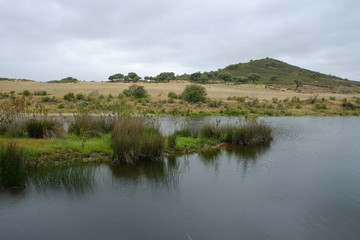 River scene in the countryside of Algarve. Vascao River, Portugal