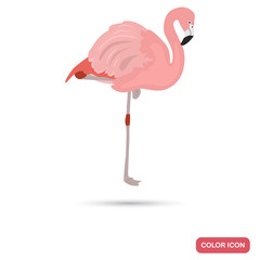 Pink Flamingo color flat icon for web and mobile design