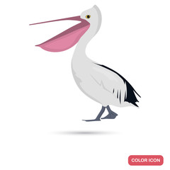 Pelican color fat icon for web and mobile design