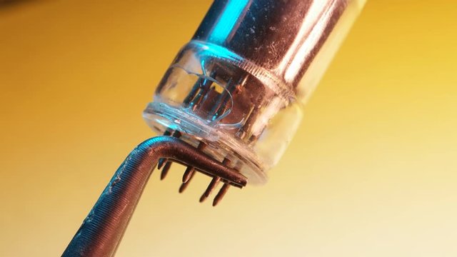 Close up of an old electric valve 
