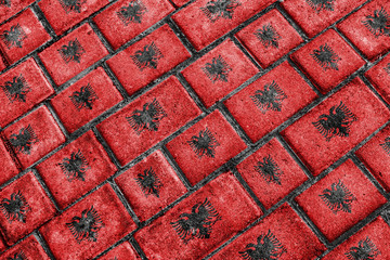 Albania Flag Urban Grunge Pattern