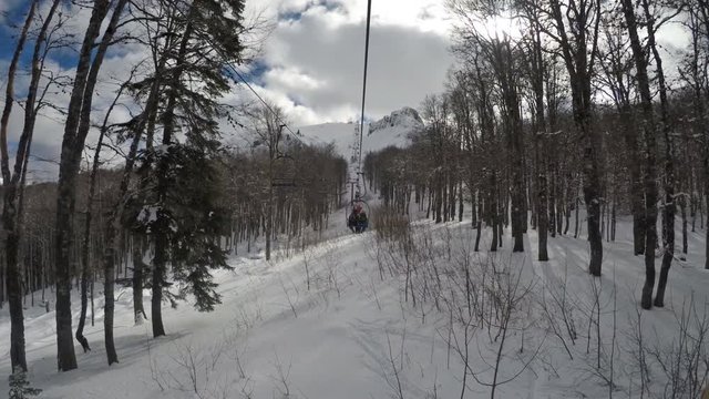 Ski lift on Kolashin ski resort in Montenegro