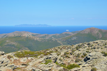 vue sur ile de Giraglia depuis col de la Serra