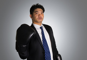 Business man with gloves